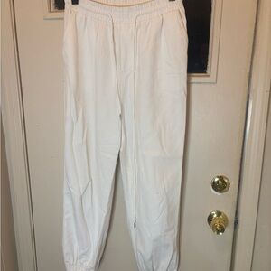 Entro white Elastic Waist Pants joggers boutique large